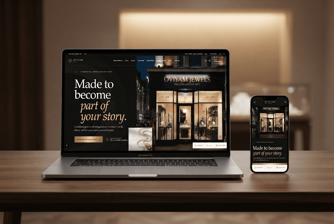 Oviyam Jewels responsive website preview