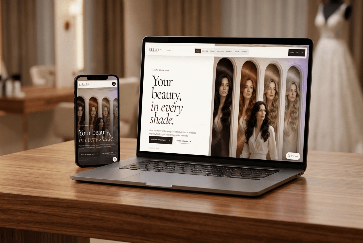 Zelora responsive website preview