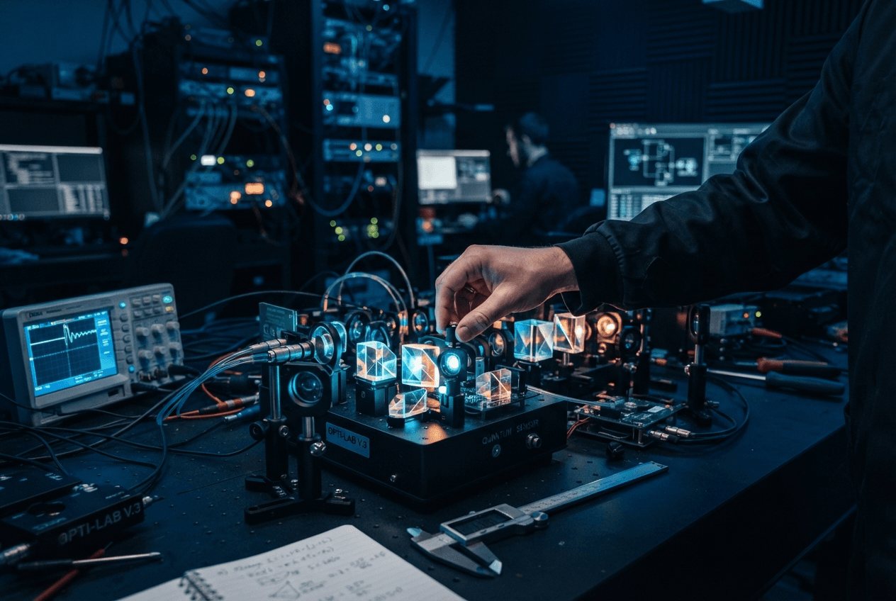 Premium research and design lab with refined materials